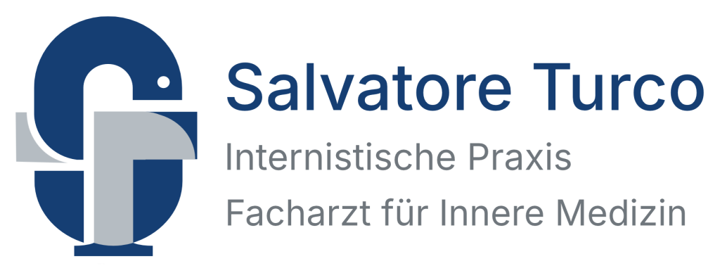 Ein Logo und die vollständige Namensanzeige für die internistische Praxis von Salvatore Turco.