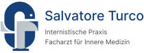 Ein Logo und die vollständige Namensanzeige für die internistische Praxis von Salvatore Turco.